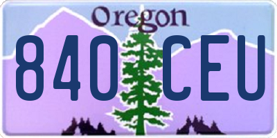 OR license plate 840CEU