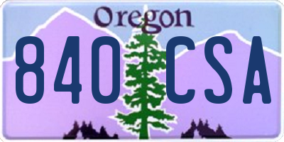 OR license plate 840CSA