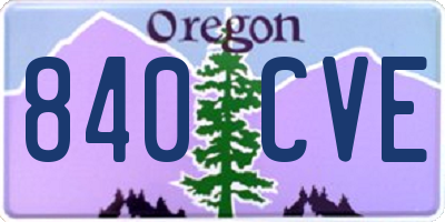 OR license plate 840CVE