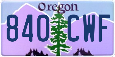 OR license plate 840CWF