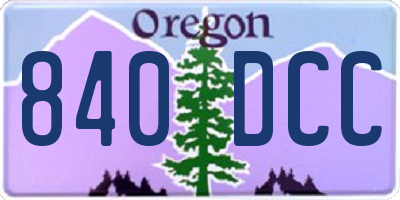OR license plate 840DCC