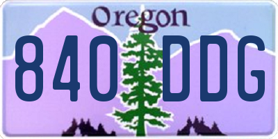 OR license plate 840DDG