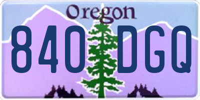 OR license plate 840DGQ