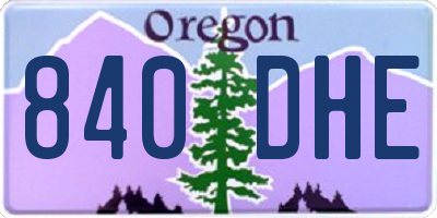 OR license plate 840DHE