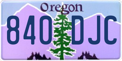 OR license plate 840DJC