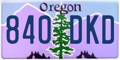 OR license plate 840DKD