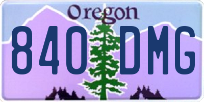 OR license plate 840DMG