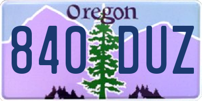 OR license plate 840DUZ