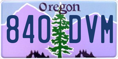 OR license plate 840DVM
