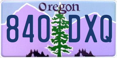 OR license plate 840DXQ