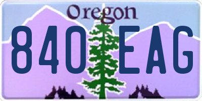 OR license plate 840EAG