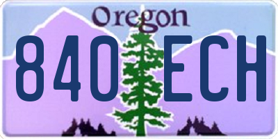 OR license plate 840ECH