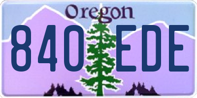 OR license plate 840EDE