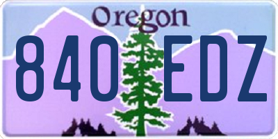 OR license plate 840EDZ