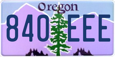 OR license plate 840EEE