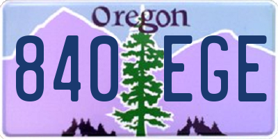 OR license plate 840EGE