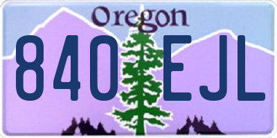 OR license plate 840EJL