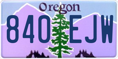 OR license plate 840EJW