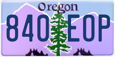 OR license plate 840EOP