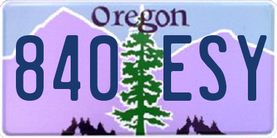 OR license plate 840ESY