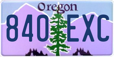 OR license plate 840EXC