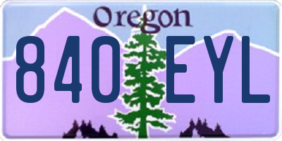 OR license plate 840EYL