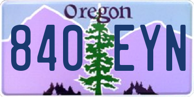 OR license plate 840EYN