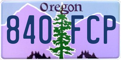 OR license plate 840FCP