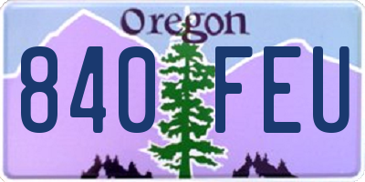 OR license plate 840FEU
