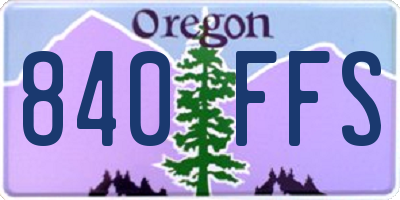 OR license plate 840FFS
