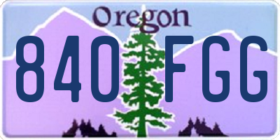 OR license plate 840FGG
