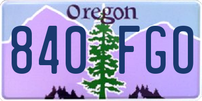 OR license plate 840FGO