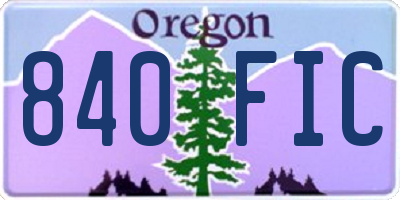 OR license plate 840FIC