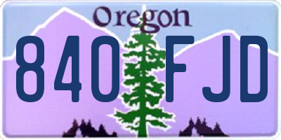 OR license plate 840FJD