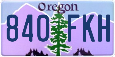 OR license plate 840FKH