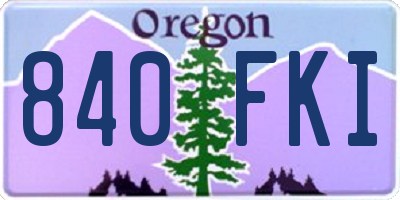 OR license plate 840FKI