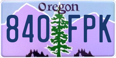 OR license plate 840FPK