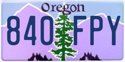 OR license plate 840FPY