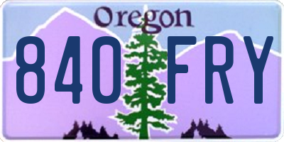OR license plate 840FRY