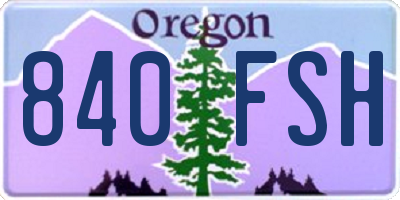 OR license plate 840FSH