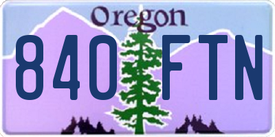 OR license plate 840FTN