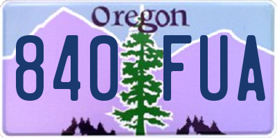 OR license plate 840FUA