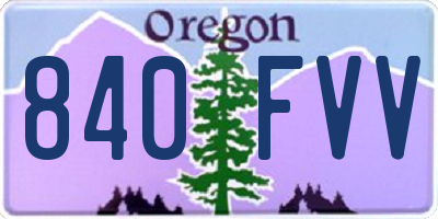 OR license plate 840FVV