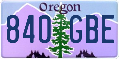 OR license plate 840GBE