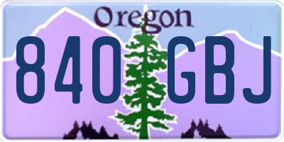 OR license plate 840GBJ