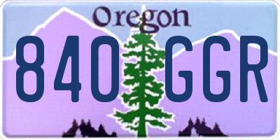 OR license plate 840GGR
