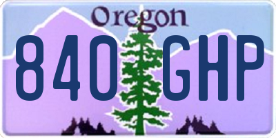 OR license plate 840GHP