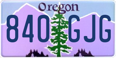 OR license plate 840GJG