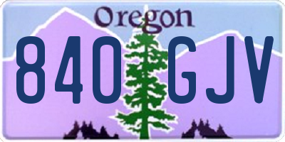 OR license plate 840GJV