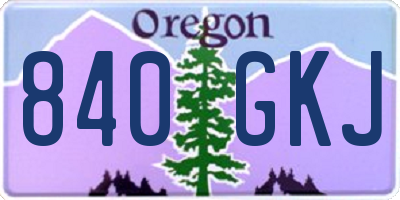 OR license plate 840GKJ